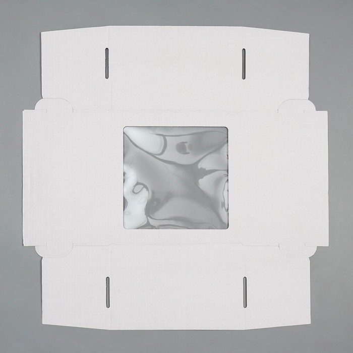 Коробка для торта с окном, кондитерская упаковка &laquo;Белая&raquo; 29 х 29 х 19 см