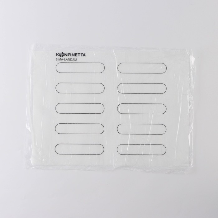 Армированный коврик для выпечки KONFINETTA &laquo;Эклер&raquo;, силикон, 38&times;28 см, 0,4 мм, цвет белый