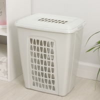 Корзина бельевая с крышкой &laquo;Молетта&raquo;, 45 л, 43&times;32&times;48 см, цвет светло-серый