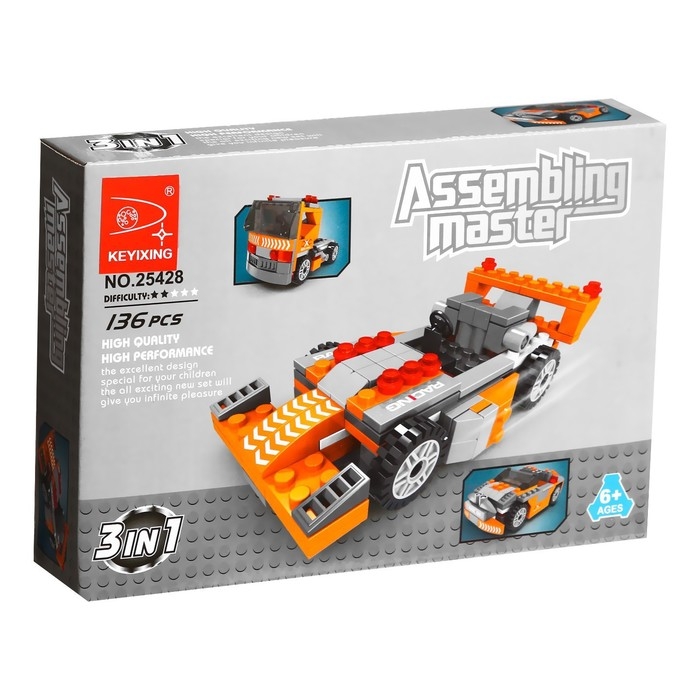 Конструктор &laquo;Спорткар&raquo;, 3 в 1, 135 деталей