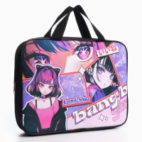 Папка для труда А4 на молнии текстиль 70мм 350 х 270 дев &laquo;1 сентября: Аниме bang&raquo;
