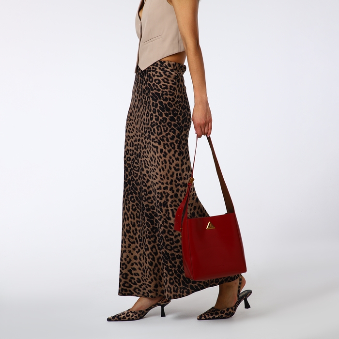 Сумка женская на винтовом замке TEXTURA, средний размер, цвет бордовый