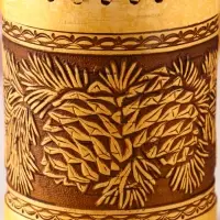 Туес шитый "Шишки" , D8смхH(с хватком)14см, береста