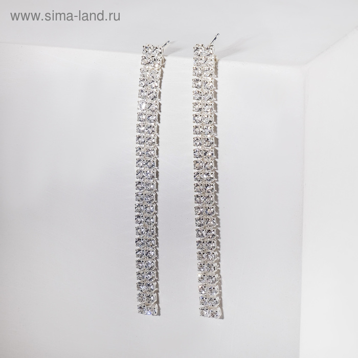 Набор 2 предмета: серьги, кулон &laquo;Элегантность&raquo; жгут, цвет белый в серебре, 42 см