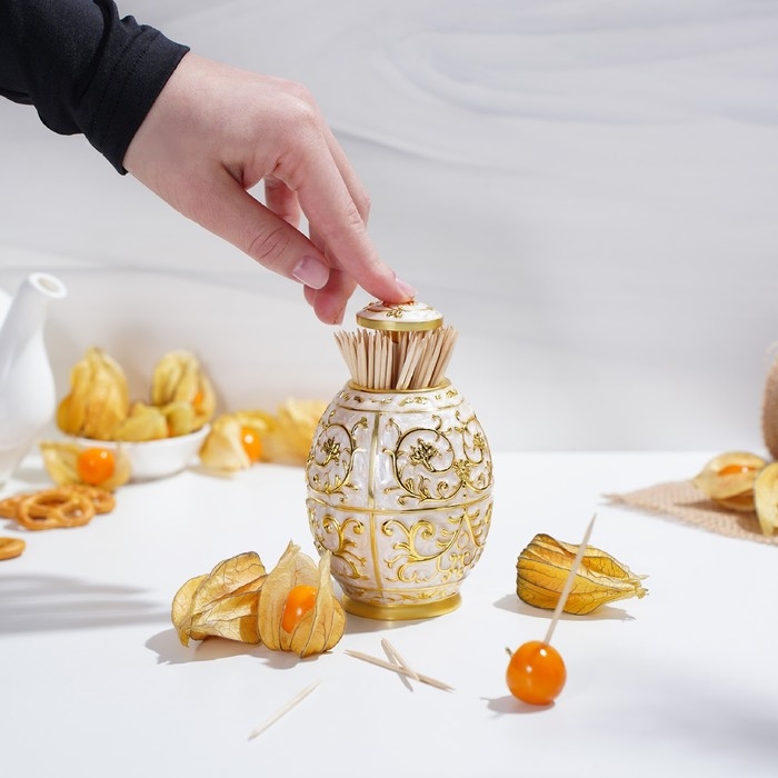 Подставка под зубочистки, 8&times;12 см, цвет металла золотой