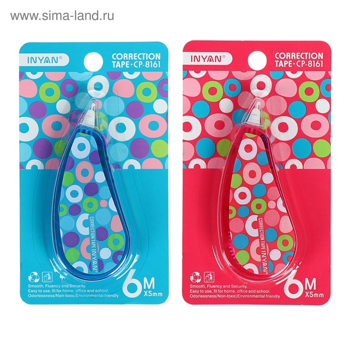 Корректор-лента 6 м х 5 мм, с рисунком, на блистере, МИКС