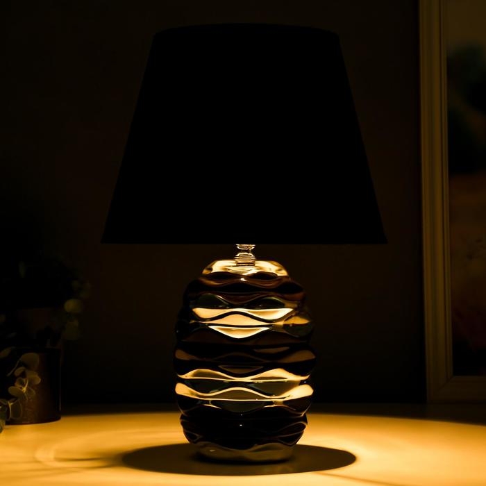 Лампа настольная 16425/1BK E14 40Вт черно-серебряный 22х22х36 см RISALUX