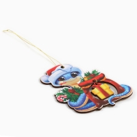 Ёлочная игрушка новогодняя &laquo;Новогодний змейка&raquo;, на Новый год, 8,9 х 9,1 см