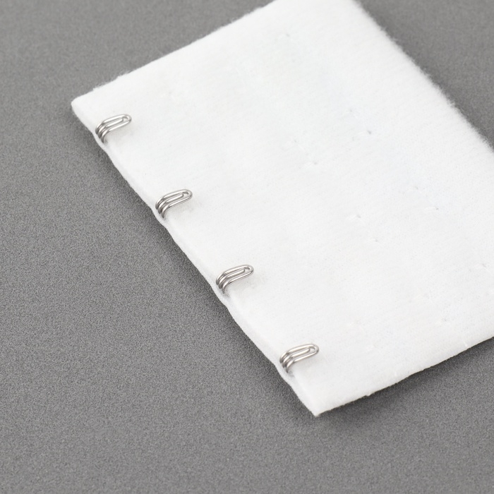 Застёжка-удлинитель для бюстгальтера, 3 ряда 4 крючка, 5 &times; 7,5 см, 3 шт, цвет белый/бежевый/чёрный