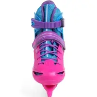 Коньки детские раздвижные BlackAqua, р. 30-33, для фитнеса, с роликовой платформой, мультиколор