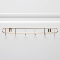 Вешалка настенная Доляна &laquo;Лайт&raquo;, 6 крючков , 33&times;5&times;3,5 см, золотая