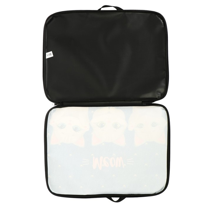 Папка для чертежей и рисунков А3, 470 х 350 х 20 мм, с ручками, текстильная, Calligrata "Котики"