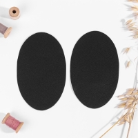 Заплатки для одежды, 15,5 &times; 9,5 см, термоклеевые, пара, цвет чёрный