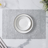 Салфетки сервировочные на стол Доляна &laquo;Соломка&raquo;, 30&times;45 см, 4 шт, серебряные