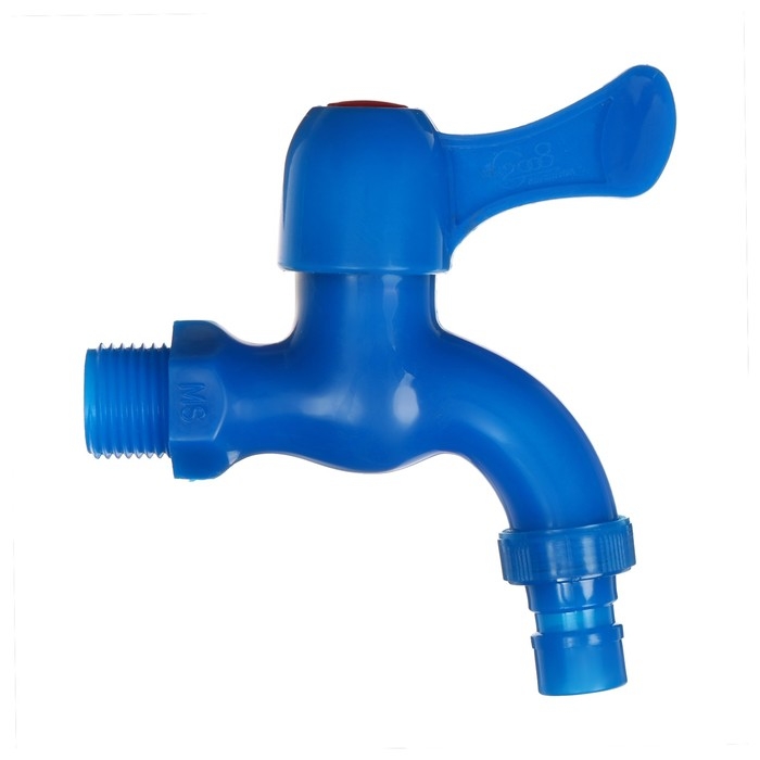 Кран, наружная резьба 1/2", для шланга 1/2" (12 мм), пластик, цвет МИКС, Greengo