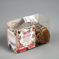 Гирлянда &laquo;Нить&raquo; 2.5 м с насадками &laquo;Листочек&raquo;, IP20, прозрачная нить, 10 LED, батарейки AAх2 (нет в комплекте), свечение тёплое белое