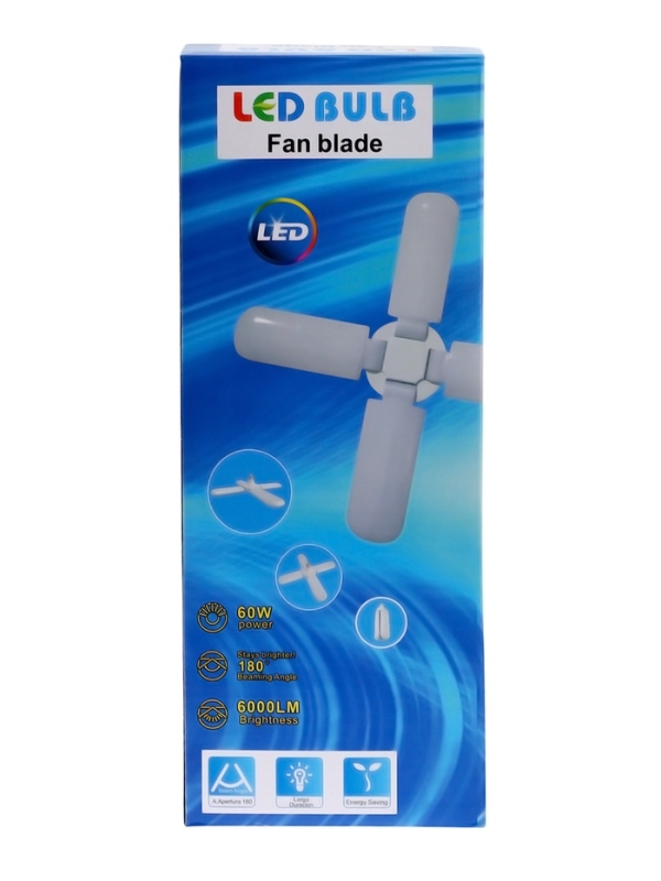 Лампа светодиодная, 40 Вт, E27, 6500K, 220 В, 4 лепестка, белый