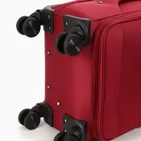 Чемодан 20",Текст,36*25*58,отд на молнии,1 нар/карм, увелич,код замок,4 колеса, красный