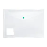 Папка-конверт на кнопке А4, 160 мкм, ErichKrause Glossy Clear, глянцевая, с цветной кнопкой, прозрачная, микс