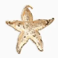Брошь "Морская звезда", цвет белый в золоте
