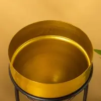 Кашпо на подставке "Золотое руно" железо 15,5х15,5х35,5 см