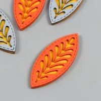 Декор для творчества иск. замша "Резной листик" МИКС 5,8х2,5 см