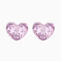 Серьги "Сердце блестка", цвет сиреневый с паталью серебро