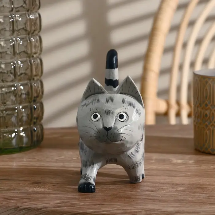 Сувенир &laquo;Котик&raquo;, 10&times;11&times;6.5 см, дерево, серый