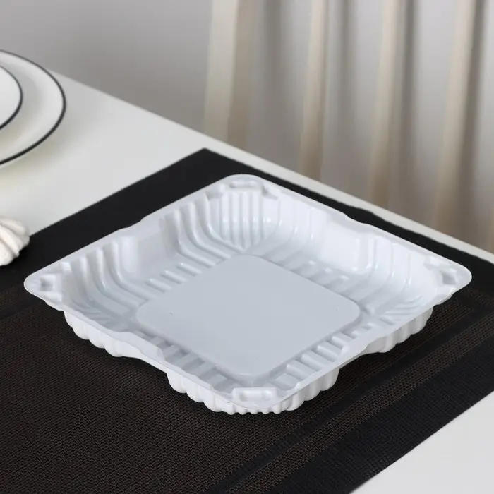 Дно для тортницы пластиковое одноразовое ИП-43, 18,5&times;18,5&times;10,5 см, внутренний 16&times;16&times;10 см, 480 шт/уп