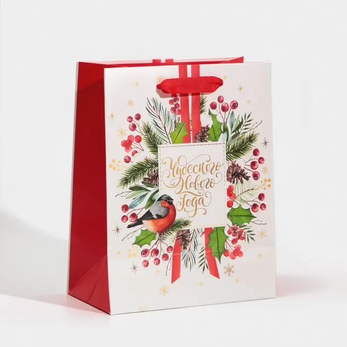 Пакет подарочный новогодний ламинированный &laquo;Чудесного Нового Года&raquo;, MS 18 х 23 х 10 см