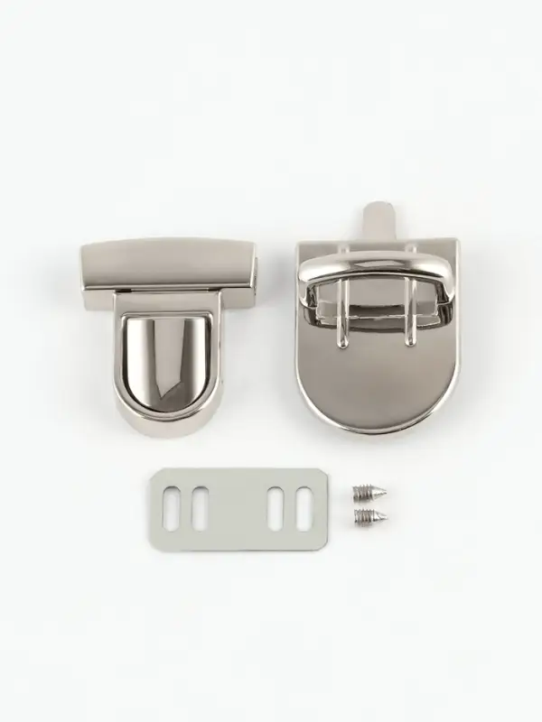 Застёжка для сумки TEIRA, металлическая, 19.5 г, 3.3&times;2.5 см, цвет серебряный