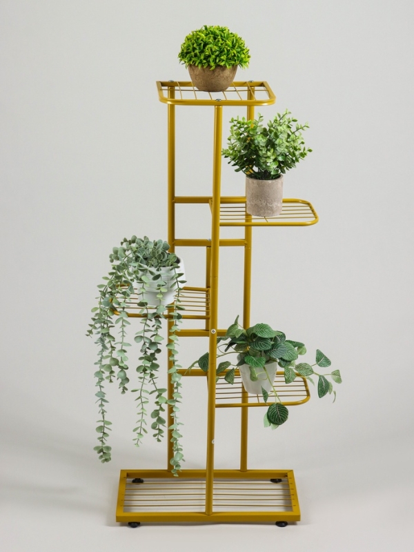 Подставка для цветов Greengo, 5 полок, 44 &times; 22 &times; 95 см, напольная, металл, цвет золотой