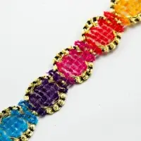 Тесьма многоцветная &laquo;Волна&raquo;, ширина 2,5 см, в упаковке 25 м