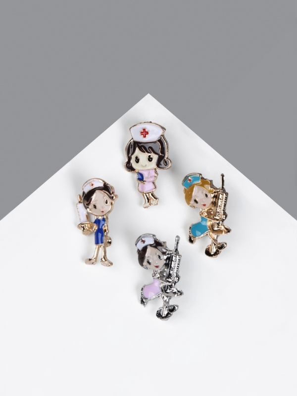 Брошь &laquo;Медсестричка&raquo;, форма МИКС, цвет МИКС (неделимая фасовка 12 шт., цена за шт.)