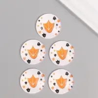 Кабошон стекло для творчества "Круг. Следы утки" 3х3 см