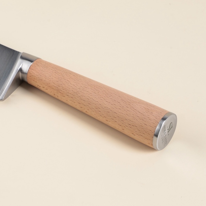 Нож кухонный сантоку SL Home &laquo;Калабрия&raquo;, нержавеющая сталь, 18 см, бежевый