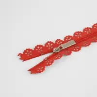 Молния &laquo;Спираль&raquo;, №3, неразъёмная, ажурная, замок автомат, 50 см, красная