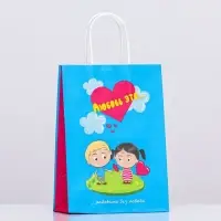 Пакет крафт "Любовь это...", синий, 18&times;8&times;25 см