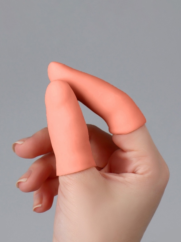 Напальчники для защиты пальцев, силиконовые, 2 шт, цвет бежевый