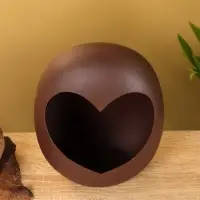 Подсвечник в форме сердца текстурный &laquo;Шоколад&raquo;, 16.5&times;8.5&times;22+/- 1 см