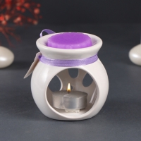 Набор: аромалампа для эфирных масел, мелтсы из воска ароматические &laquo;Лаванда&raquo;, сиреневая, 6.5&times;6.2&times;7.5 см