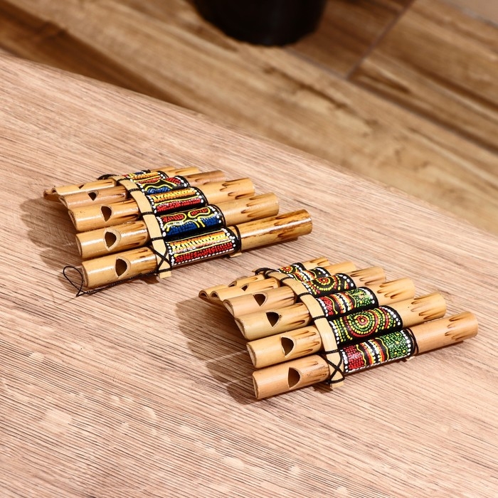 Сувенирный музыкальный инструмент "Флейта Пана" 1,5х15х8,5 см МИКС