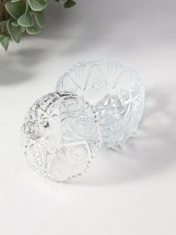 Шкатулка стекло "Цветочная" прозрачная 6,8х6,8х9 см