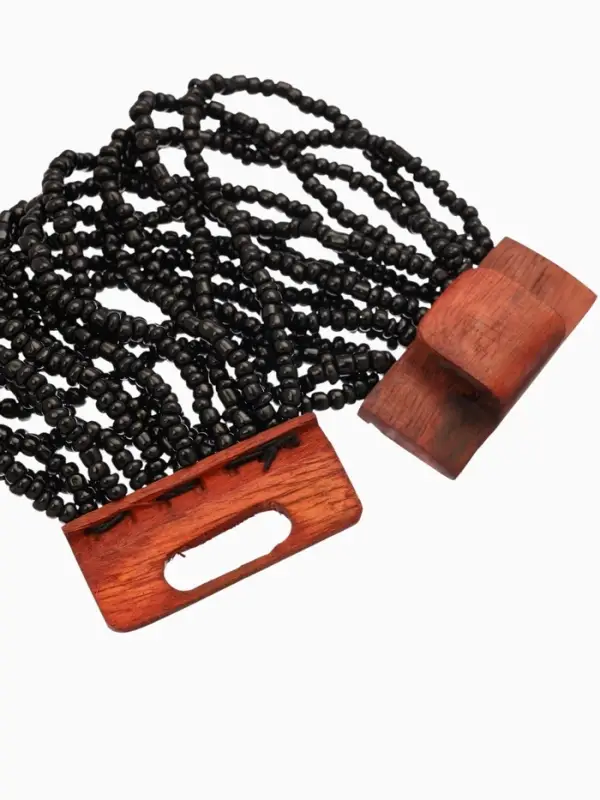 Браслет плетёный 20х5 см, цв. чёрный