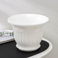 Горшок для цветов с поддоном &laquo;Лозанна&raquo;, 3 л, пластиковый, цвет белый