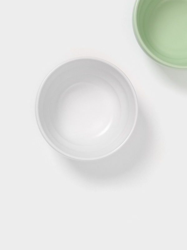 Салатники Доляна &laquo;Зефир&raquo;, 700 мл, d=15,5 см, набор 2 шт, керамика, белые, зелёные