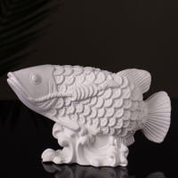 Статуэтка "Рыбка Фен-шуй" 14х7,5х4 см, натуральный