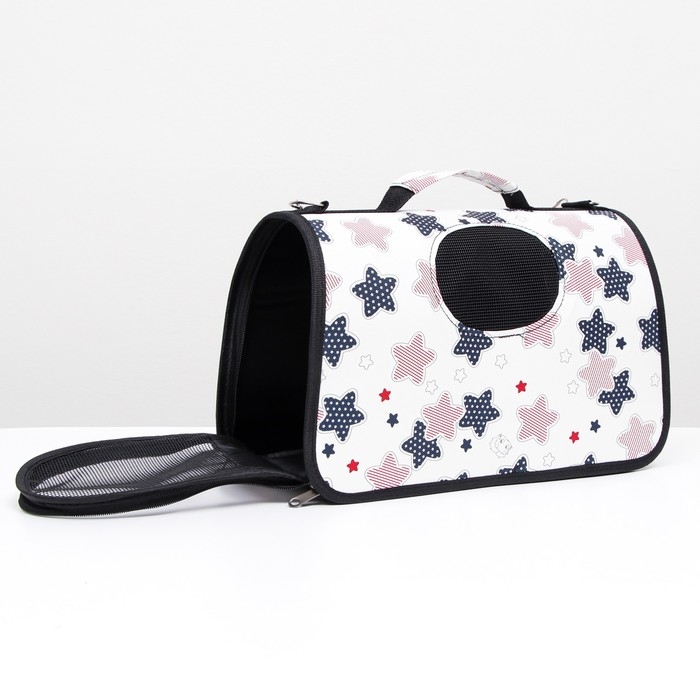 Сумка-переноска каркасная "Звёзды", размер S, 37,5 х 17 х 22 см