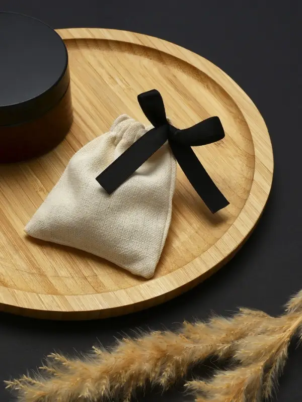 Мешочек подарочный &laquo;Нежность&raquo;, 8.5&times;7 см, бежево-чёрный