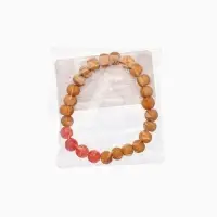 Браслет из сандалового дерева с агатом, длина 18 см, цв. красный